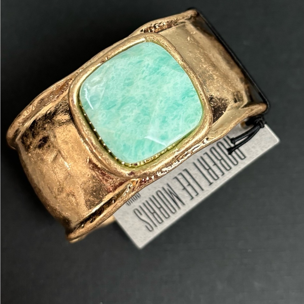 Robert Lee Morris Goldplated Turquoise Stone Bracelet - Picture 11 of 14
